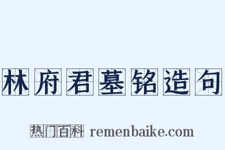 林府君墓铭造句是什么意思的图片